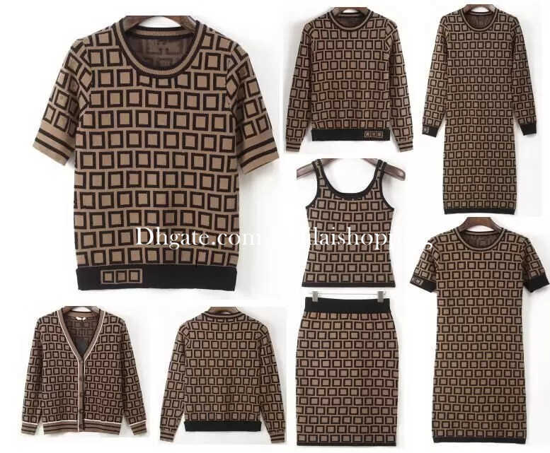 

Women Sweater Woman Knits Tees Longsleeve and Short sleeve Classical English Word Printing O-neck Cardigan Sweaters Pullover Long Dress, Vest