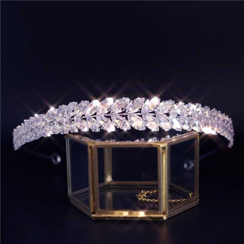 

Tiaras New Luxury Baroque Rhinestone Bridal Crown Tiaras Zircon Crystal Diadem Tiaras Bride Headbands Wedding Hair Accessories Gift Z0220