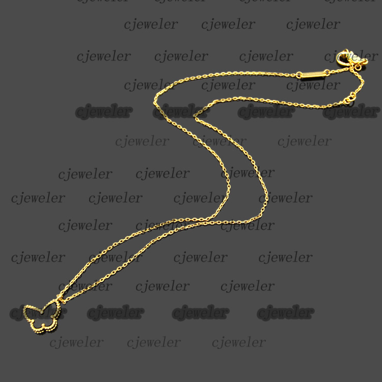 

Necklace Four-leaf flower Ten-flower Clover women's Pendant high-quality 15-color gift VC letter mini colorful shell agate butterfly necklace diamond buckle