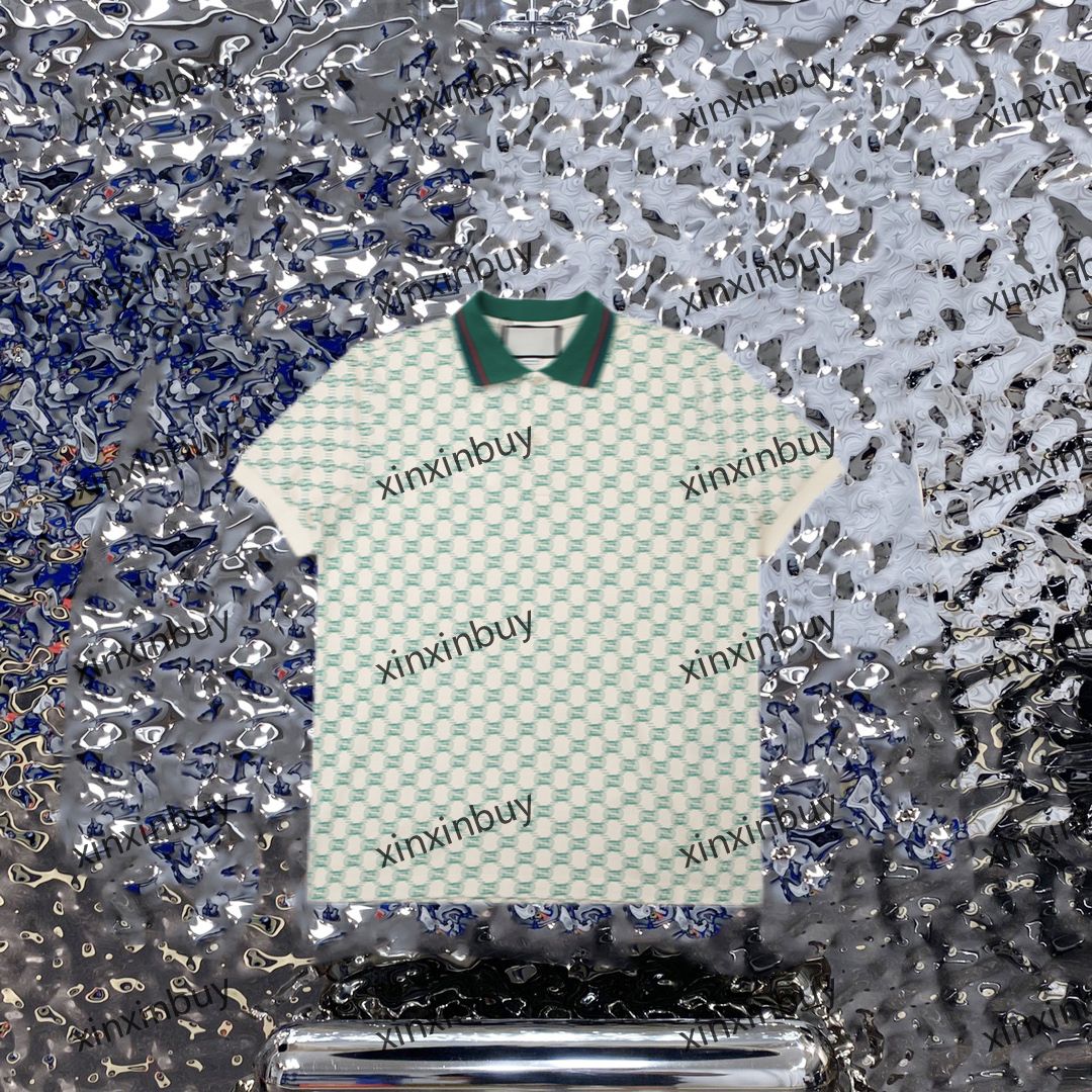 

xinxinbuy Men designer Tee t shirt 23ss Paris Double letters print short sleeve cotton women white black navy blue XS-2XL, 01