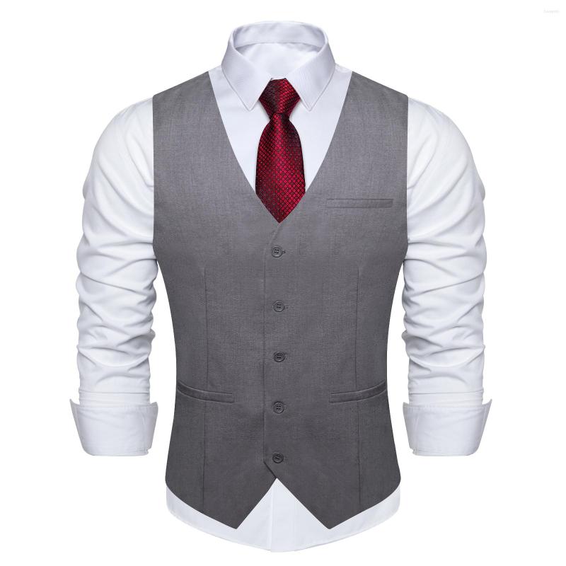 

Men' Vests Grey Solid Rayon Polyester Suit Vest For Men Formal Wedding Business Blazer Waistcoat Clothing Wholesale DiBanGu, Md-0234