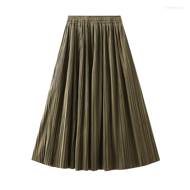 

Skirts Velvet Pleated Skirt Half Autumn And Winter Women Corduroy Long Ropa Mujer Harajuku Pencil Midi, As picture2