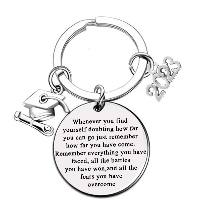 

Key Rings Keychain 2023 Year Whenever You Find Yourself Graduation Gift for Student School College Women Men Stainless Steel Letter Chain