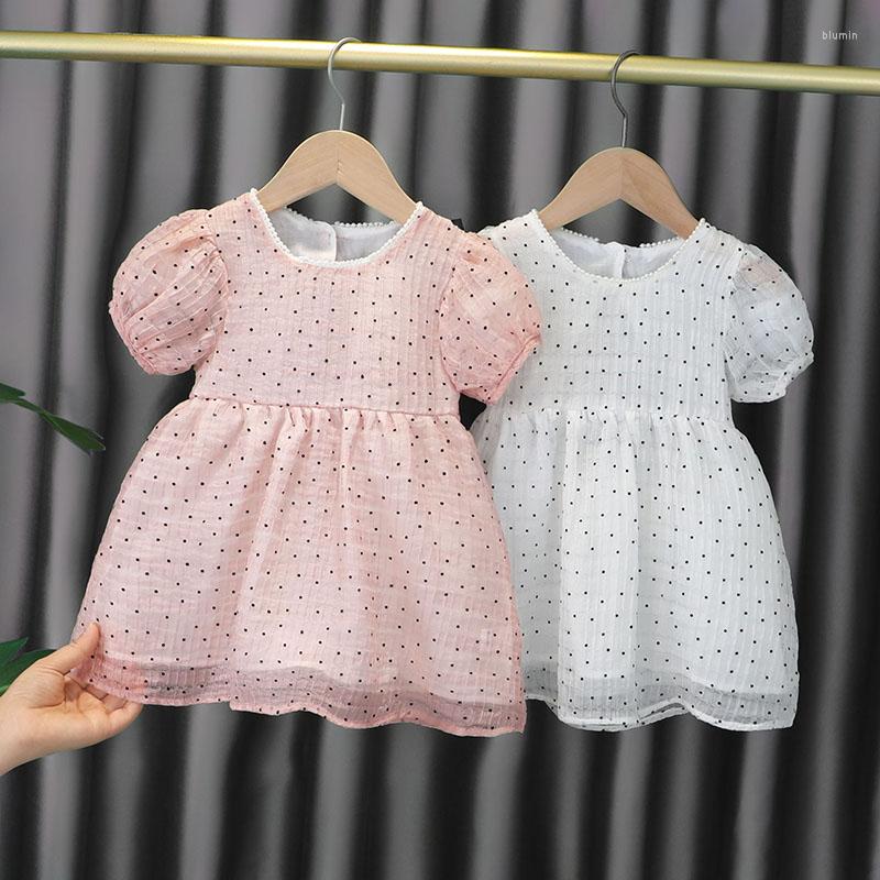 

Girl Dresses Summer 2023 Children's Beach Birthday Princess Dress Bow Decoration Short Sleeve Casual, Pink
