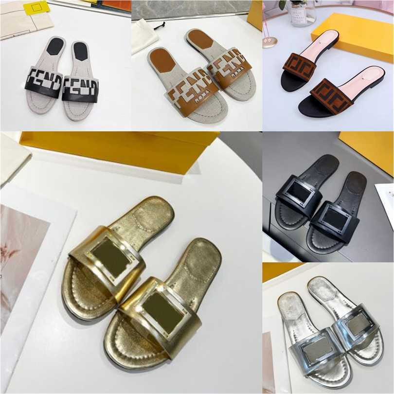 

2022 Designer New Fashion Slippers Ladies Sandals Letter Slide Splicing Summer Original Box Dust Bag