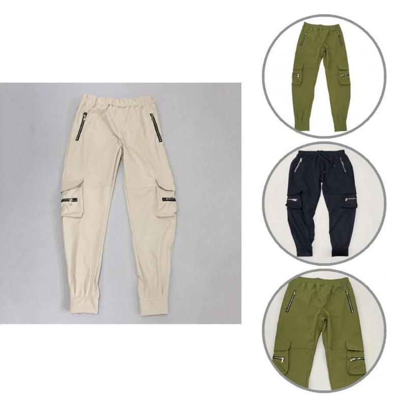 

Men's Pants Fashion Men Sweatpants Multi Zipper Pockets Skin-Touch Solid Color Mid Waist Male Fitness Sports, Army green
