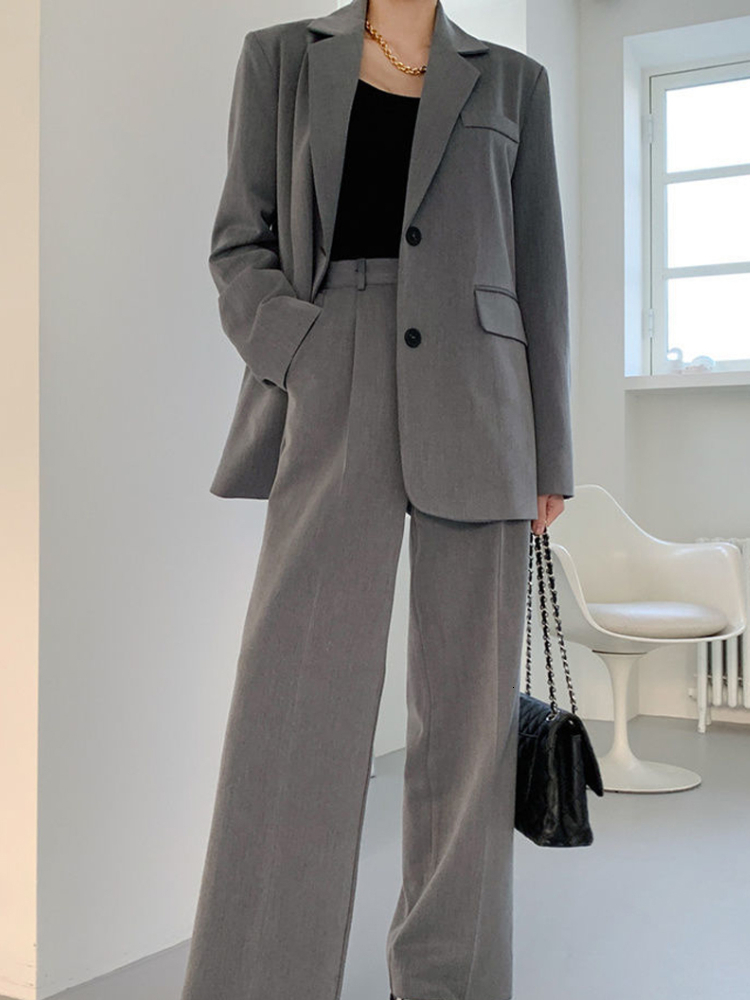 Womens Two Piece Pants Womens Trousers Suit Casual Long Sleeve Jacket High Waist Pant Female 2 Pieces Blazer Set Ladies Fashion Elegant Pant Suit 23