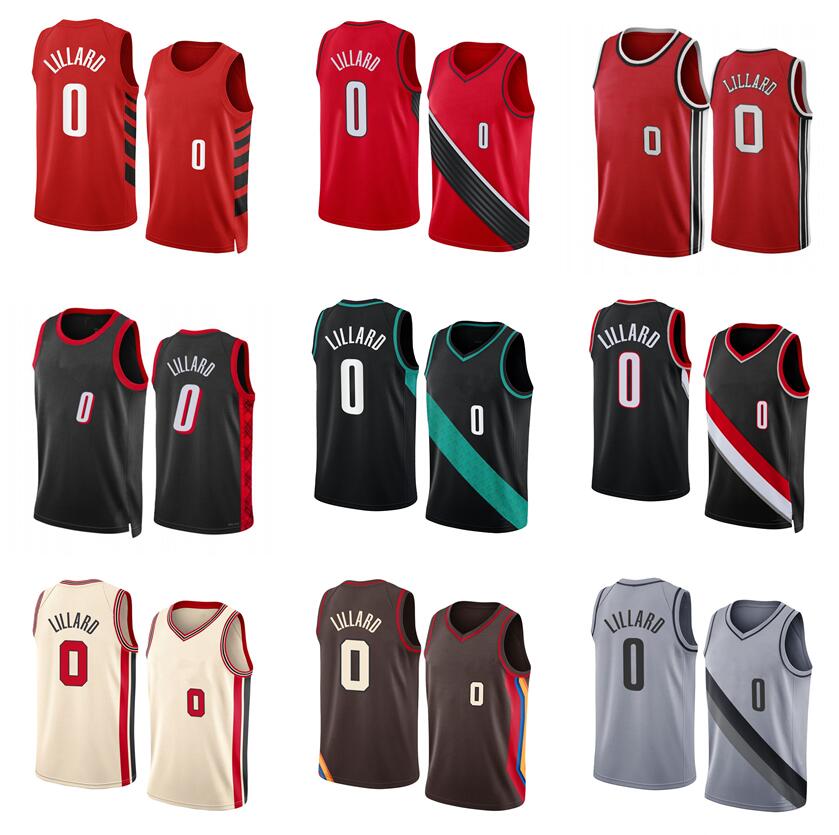 

Stitched Damian Lillard basketball Jersey S-6XL 2022-23 Men Women Youth blue white black city jerseys 0, With logo