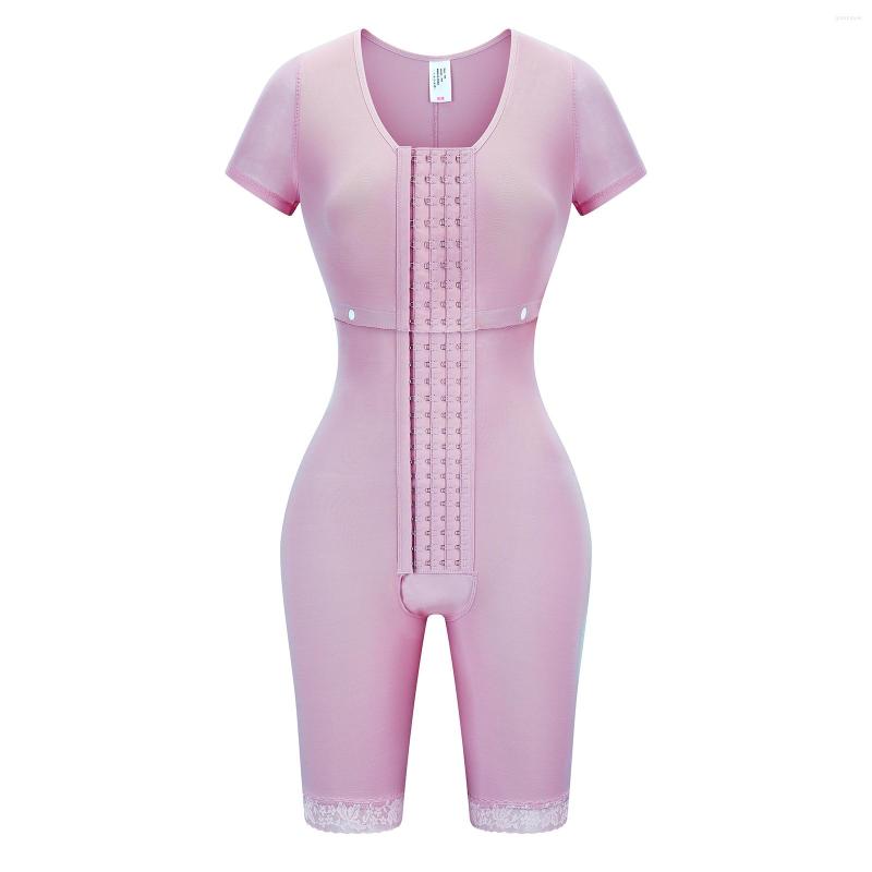 

Women's Shapers Full Body Shaper Seamless Thigh Corset Tummy Control Belly Waist Cincher Shapewear Women Slimming Hooks Bodysuit, Pink