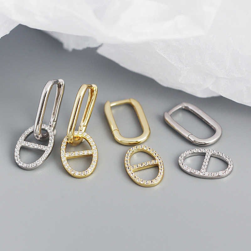 

CARLIDANA High Quality Gold Color Stainless Steel Zircon Pig Nose Clip On Hoop Earrings Luxury Jewelry for Women Party Gifts