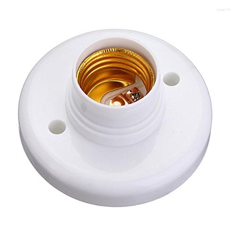 

Nail Polish E27 Round Plastic Base Screw Light Bulb Lamp Socket Holder White