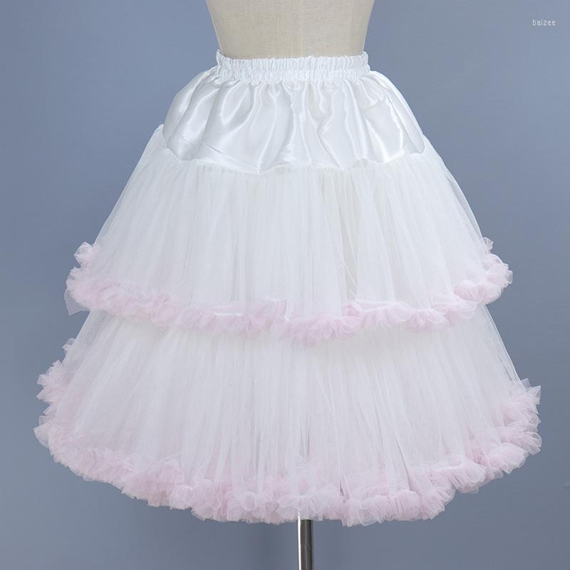 

Stage Wear Women's Carnival Costume Tulle Skirt 50s Tutu Short Ballet Underskirt Ruffles Boho Beach Dresses Patchwork Sexy, White