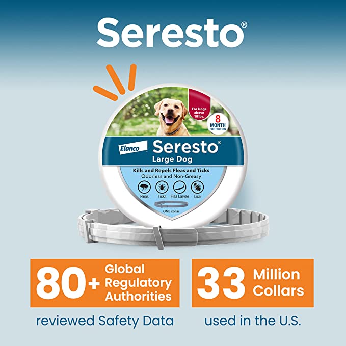 

Bayer Seresto Flea and Tick Collar for Large Dog 8 Month Protection Treatment