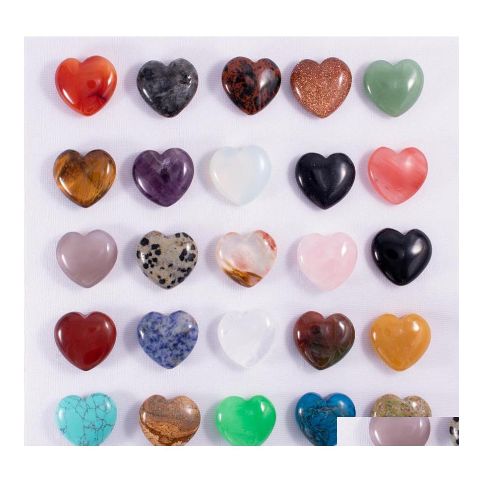 

Stone 25Mm Love Hearts Natural Crystal Craft Seven Color Turquoise Rose Quartz Naked Stones Heart Ornaments Hand Handle Ffshop2001 D Dhqsw