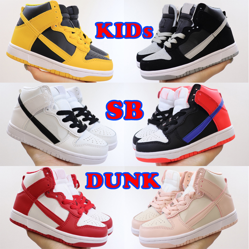 

High Top childrens Kids DUNKY trainer Shoes For Boy Girl Sports Black White Chunky Dunks Trainers Boys and Girls SB Athletic Outdoor Sneakers Children Eur 24-35, #3