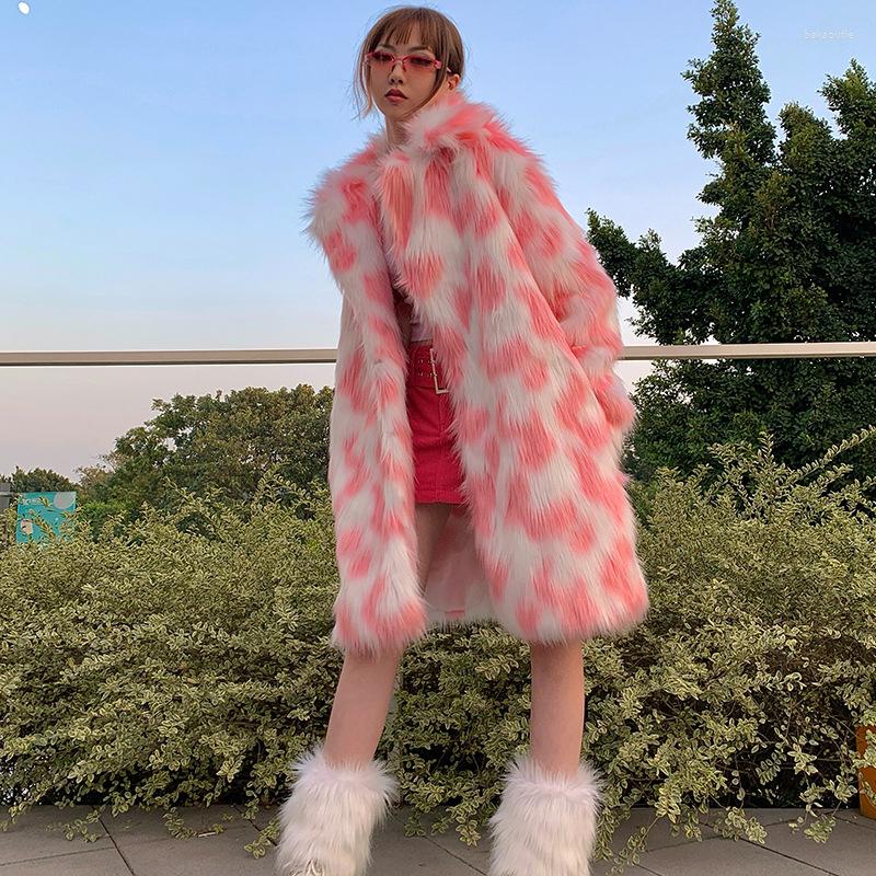 

Women's Fur Fluffy Long Trench Coat Women Winter Thick Warm Luxury Faux Outwear High Quality Furry Coats And Jackets, Green