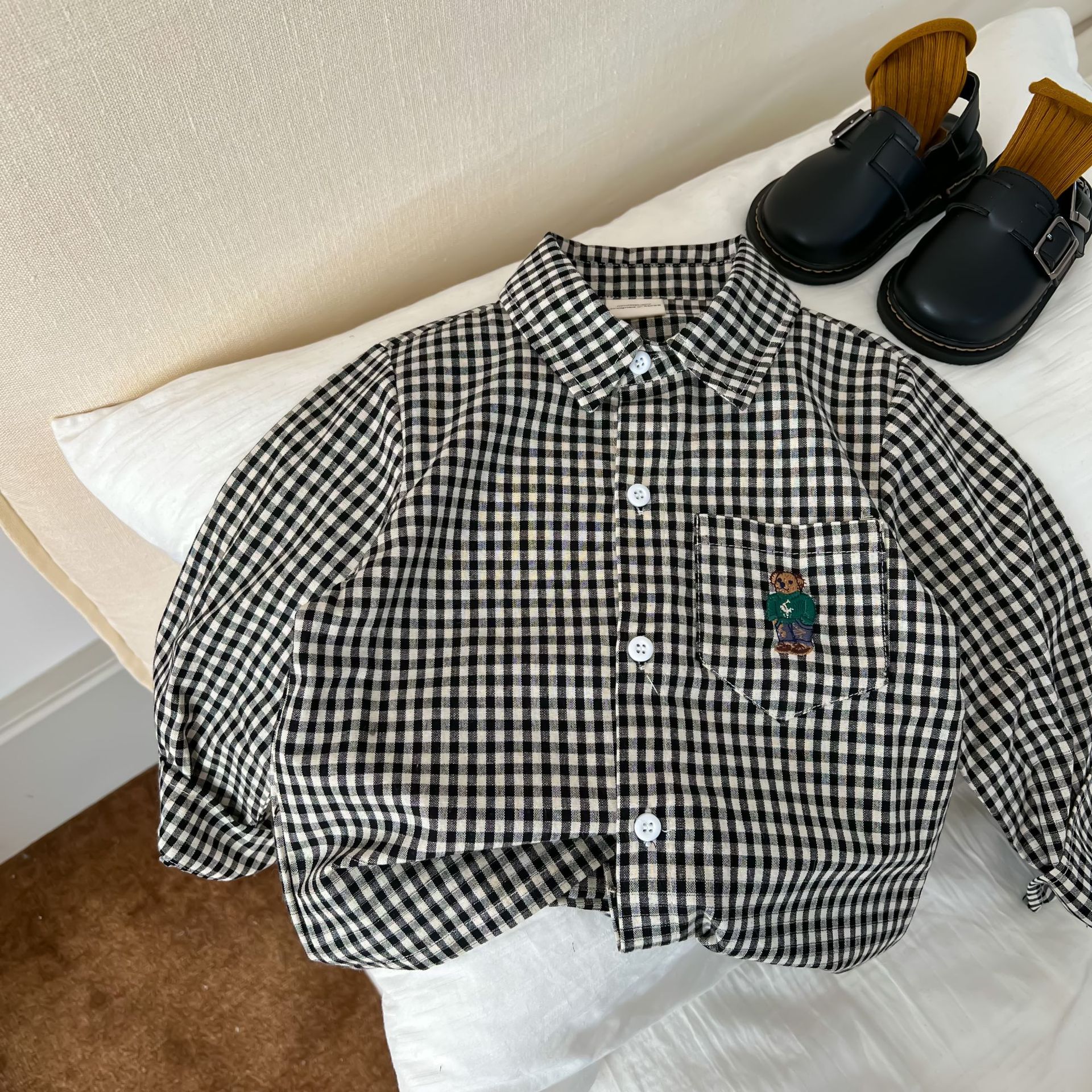 

Children Shirts Baby Boys Girls Long Sleeved Clothes Fashion Spring Summer Kids Casual T-shirts Outwear, White