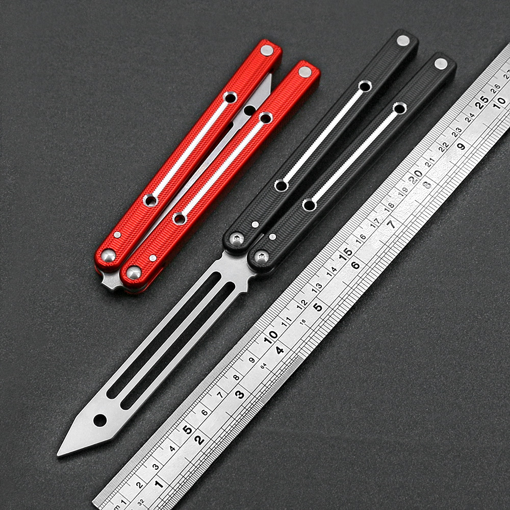 

V2.5 V3 balisong Butterfly Beginner Training Knife Channel Aviation Aluminum 6061-T6 440 Steel Outdoor Pocket Without Blade