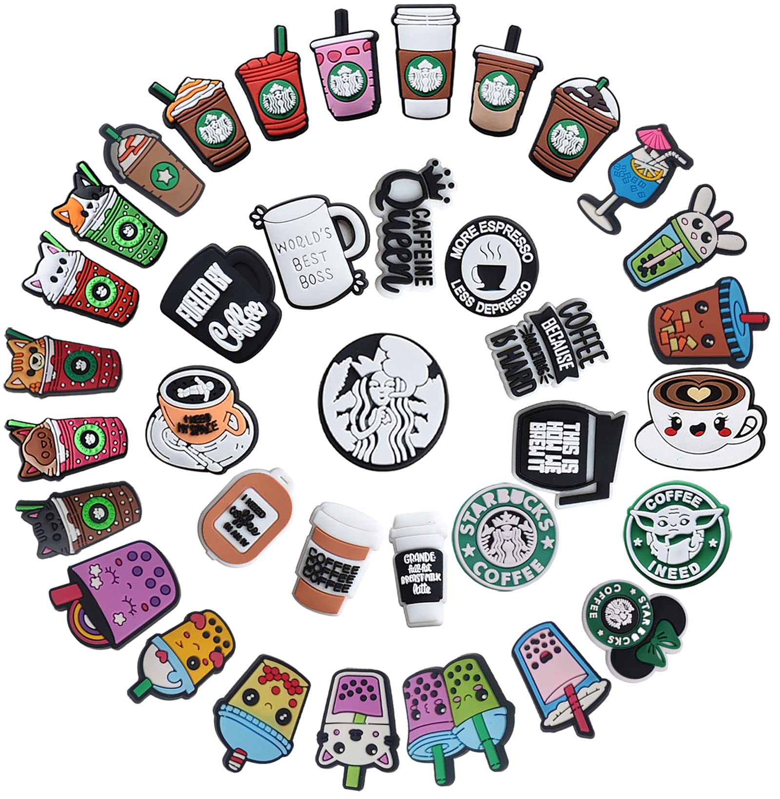 

Shoe Parts Accessories Coffee Croc Charms Cute Boba For Boys Girls Pvc Food Designer Decoration Party Favor Birthday Gifts Drop Deliv Otcr2