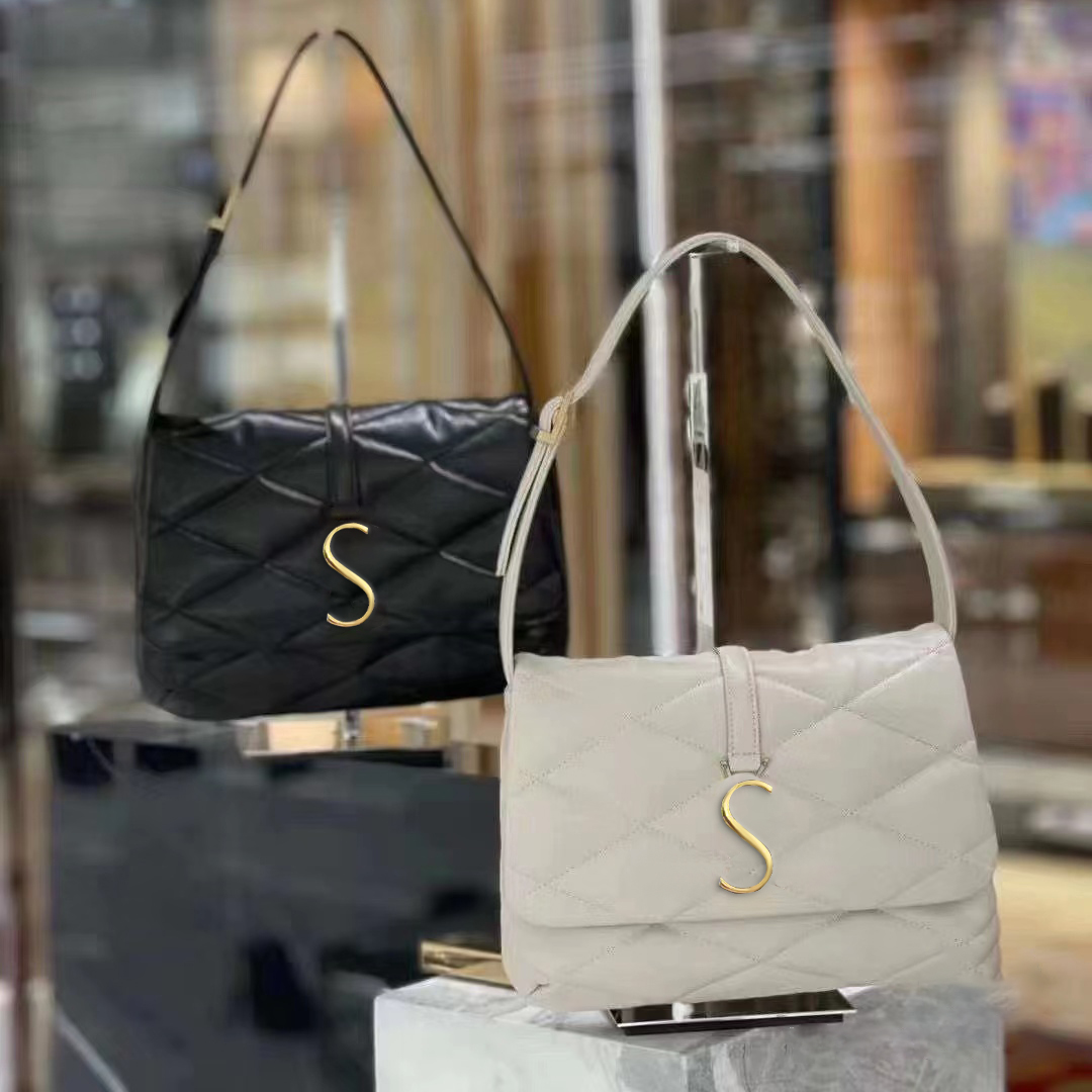 

new style classic Luxurys sLe 57 fashion Crossbody underarm bag Designers Underarm tote Shoulder Bag Hobo totes Women mens Square quilted over lock Leather Handbag, Black