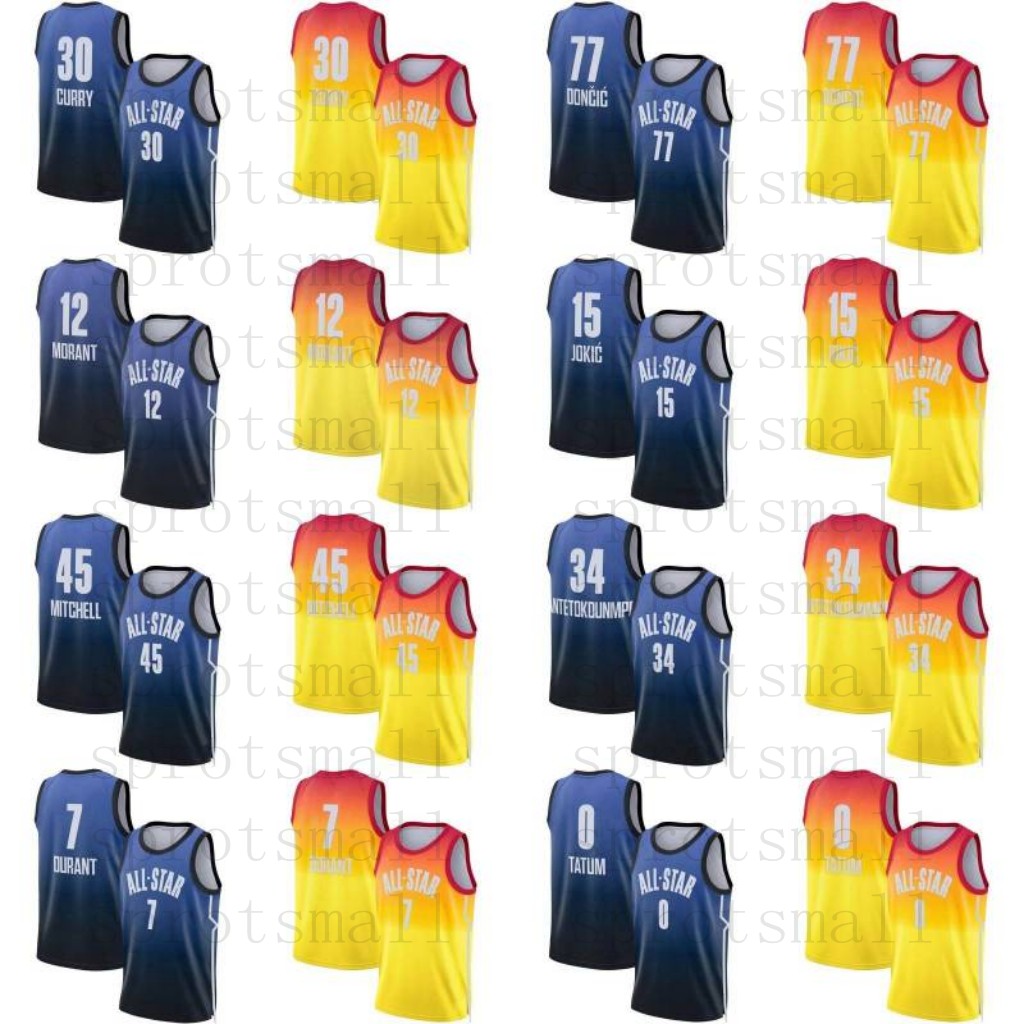

Custom 2023 All-Star Basketball Jerseys Hot Pressing Print Tatum Curry Durant Edwards Irving Lillard Markkanen Morant Sabonis Haliburton George Brown Fox Jackson