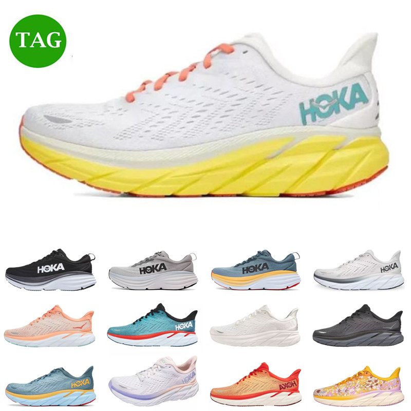 

Top Classic Hoka Clifton 8 Athletic Shoe Running Shoes Sneakers Shock Fashion Mens Womens pink black white blue Women Men Size 36-45, (11)