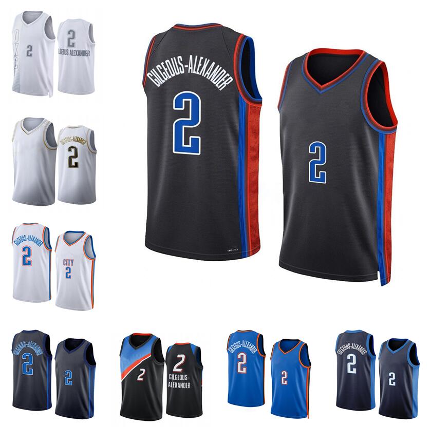 

Shai Gilgeous-Alexander Basketball jerseys S-XXL 2022-23 black red white Men Women Youth city jersey 2, With logo