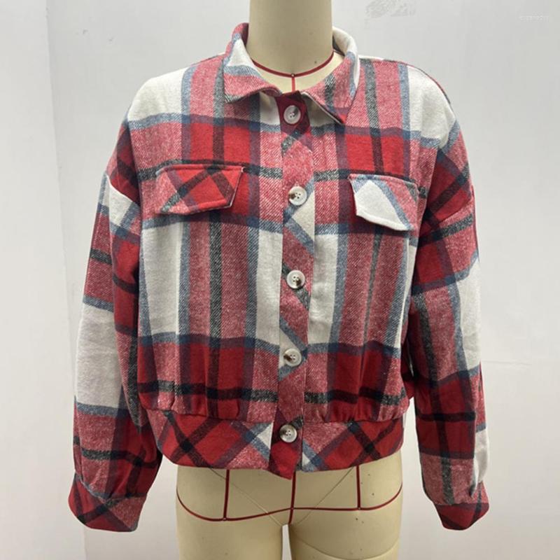 

Women's Jackets Single-breasted Breathable Everyday Wear Women Long Sleeve Plaid Jacket For Daily Life, Black