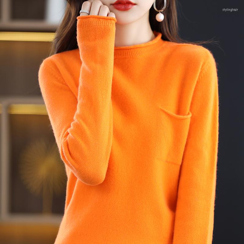 

Women's Sweaters Cashmere Sweater Women's Merino Wool Knitted O-Neck Long Sleeve Top Autumn Warm Pullover Winter, Royal blue