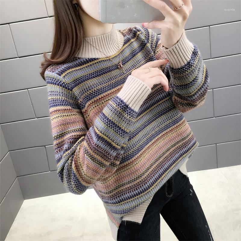 

Women's Sweaters 5895 (had 3 5) Winter Dress Half A Turtleneck Knitting Flowers Spread Out The Fork Pullovers 43 Yarn, See chart