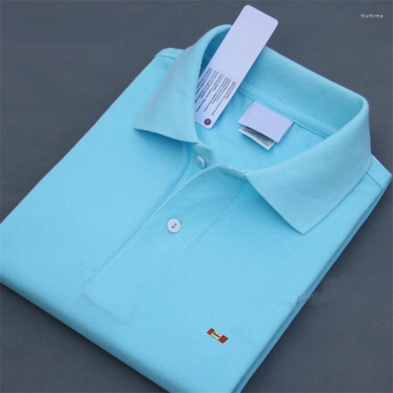 

Men's Polos Top Quality 2023 Summer Cotton Mens Short Sleeve S Shirts Casual Solid Color Fashion Male Tops -4XL, Green