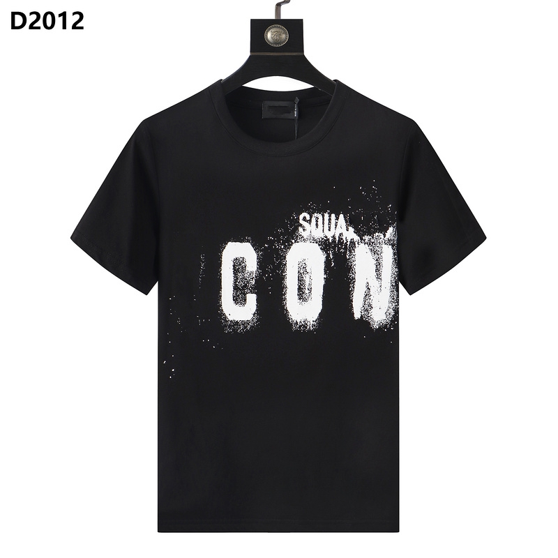 

DSQ ICON GYB Men's T-Shirts Designer Print Letter Men Tees Paris Cotton Polos man tops women clothing fashion brand T shirt dt945, Black