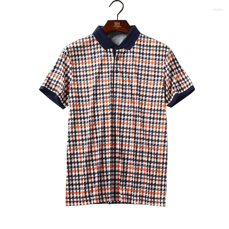 

Men's Polos Men Plaid Cotton Shirts Spain Elegant Wear, 92g0606