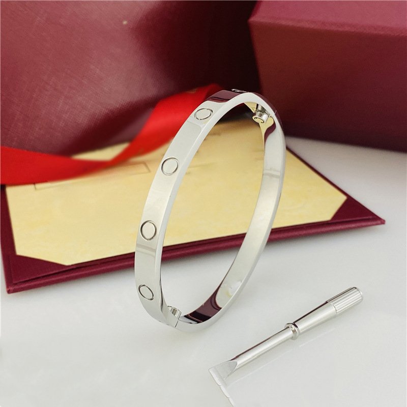 

bracelet love bangle designer bracelets gold luxury fashion cjeweler charm jewelry unisex no zircon Bracelet Love Ca pulsera summer party gift Screw Silver