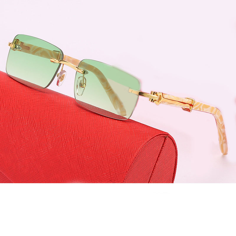 

Luxury glasses designer polarized men sunglasses uv protection travel fashionable rimless occhiali portable classicl womens creative shades sonnenbrille