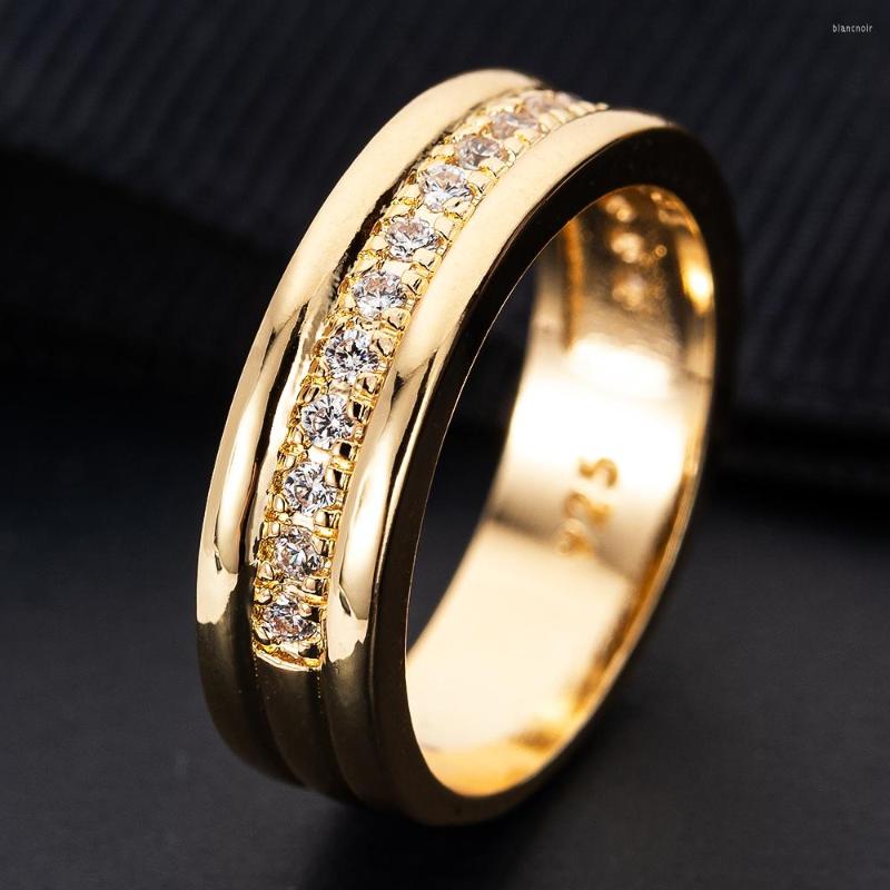 

Wedding Rings Trendy Gold Color Love For Women Men Elegant Couple CZ Crystal Luxury Bridal Jewelry Party Gifts