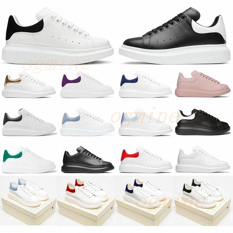 

NEW McQueens Designer Shoes Men Shoes Fashion Women Shoes Mens Leather Lace Up Platform Oversized Sole Sneakers White Black Casual 35-46 OV, No.14 black white + white