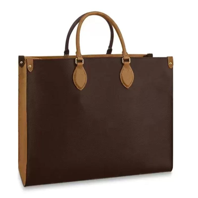

Women Tote bag M44570/44571/44576 Luxury Designer ONTHEGO handbag MM GM bag Flower Fashion womens Shoulder Bags Female Purse, #1-34cm brown