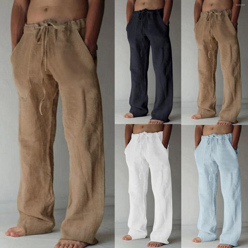 

Men's Pants Thrill Sweatpants Cargo For Men Relaxed Fit Trousers Daily Men'S Casual Mid Waist Solid Full Pocket Drawstring, White