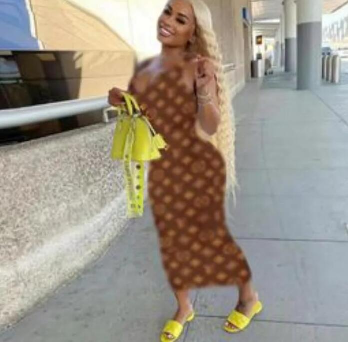 

V Neck Straps Dress Women Designer Sexy Sleeveless Printed NEW Luxury Female Casual Loose Party Beach Dresses