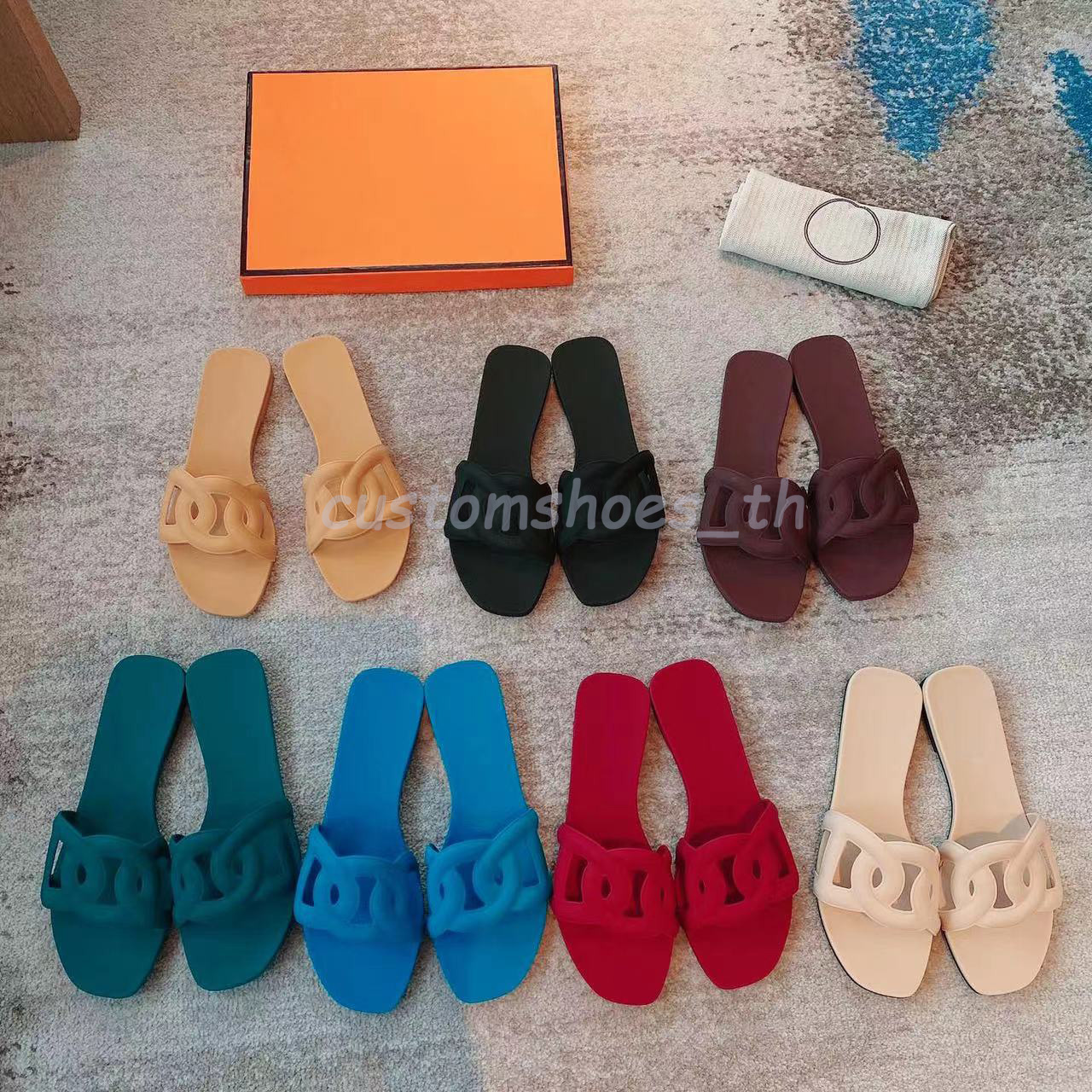 

2023 Designer Shoes Women Sandal Slipper Summer Beach Shoes Classic Flat Sandals Rubber Sole Luxury Summer Lady Flip Flops Slides Slipper Fashion 35-41