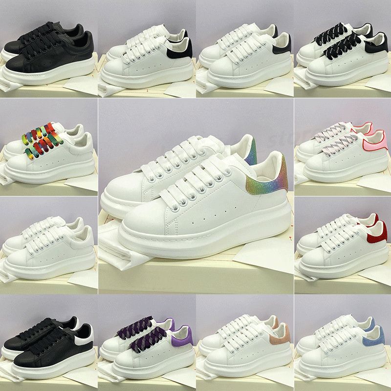 

NEW McQueens Designer Shoes custom Fashion Men Shoes Designer Women Leather Lace Up Platform Oversized Sole Sneakers White Black mens wom it, #1