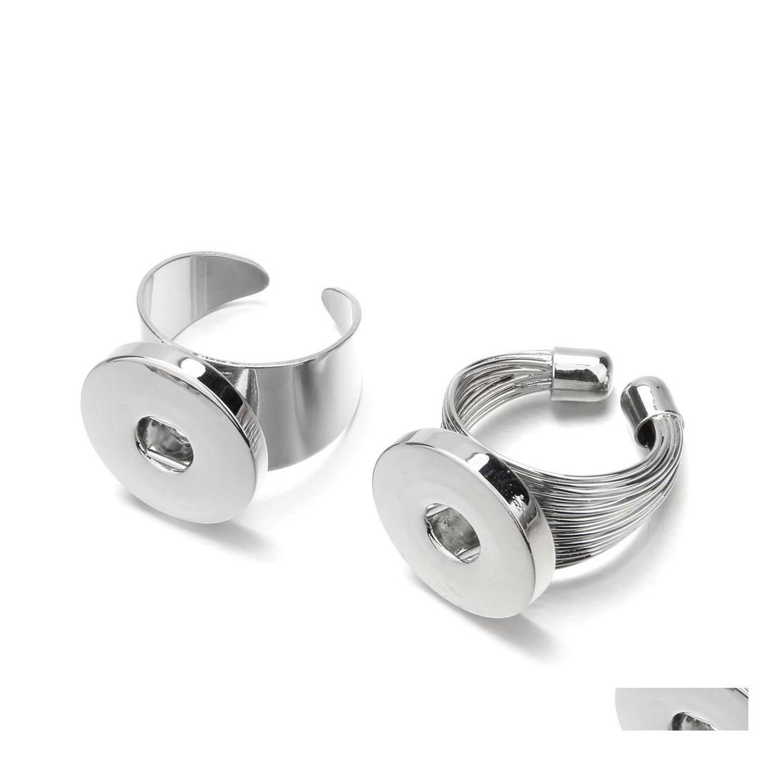 

Cluster Rings 12Mm 18Mm Snap Button Open Ring Snaps Buttons For Women Jewelry Drop Delivery Dhxwz