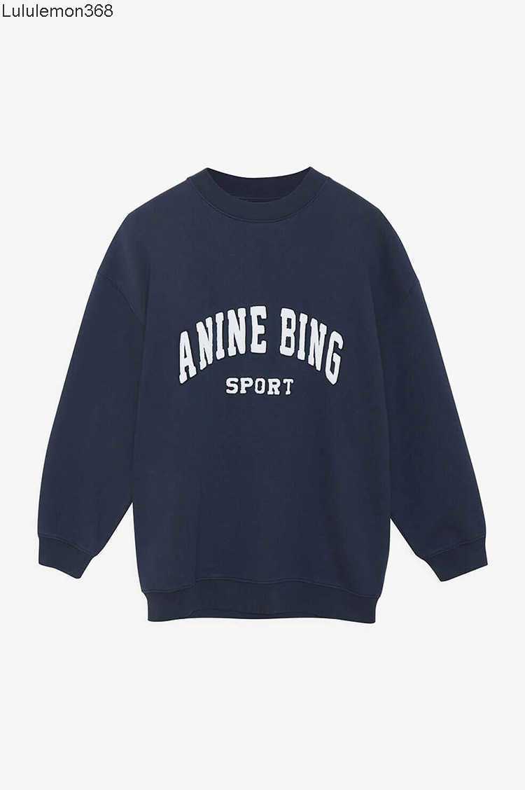 

Anine Bing Women Designer Sweatshirt Classic Pullover Letter Embroidery Fleece Loose Crew Neck Sweater37, Red