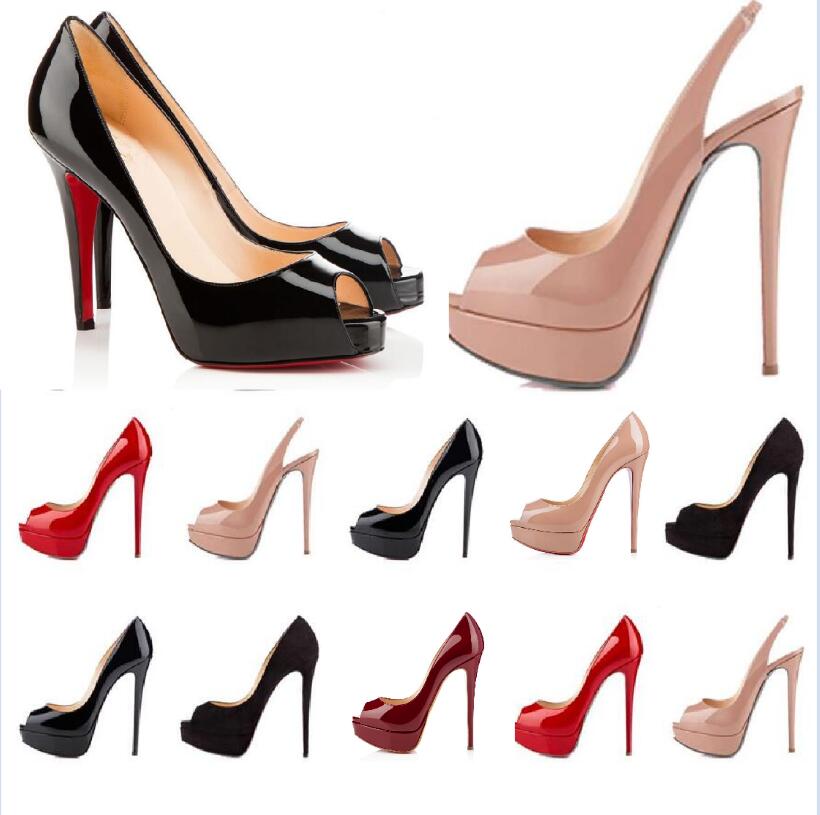 

Luxurys Women's Pumps Designer Sandals Shoes Peep-Toe High Heels Super High 14cm Heel Classics Dress Bow Bottoms Paris Party Pumps No Box