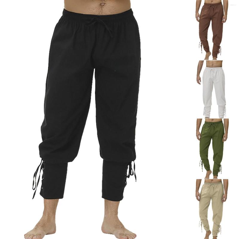 

Men's Pants 2023 Pant Sweatpants Mens Solid Cuff Costume With Drawstrings Banded Ankle Men'S, Black