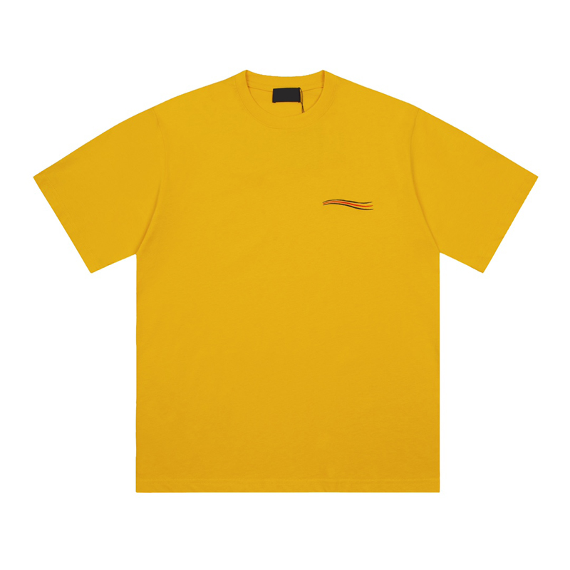 

23ss Spring Summer Wave Letter Tee T shirt Europe Skateboard Men Women Casual Embroidery Cotton Tshirt, Beige