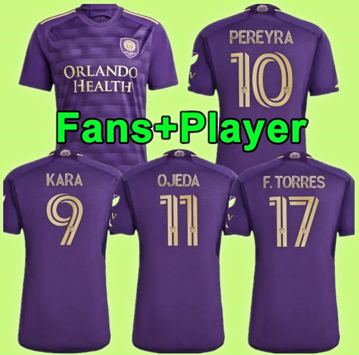 

MLS 2023 2024 Orlando city Soccer Jerseys 23 24 KARA PEREYRA F.TORRES Football Shirt Uniforms top FANS PLAYER VERSION, Brown