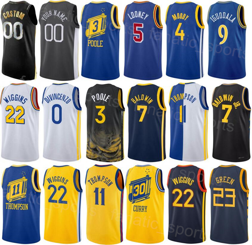 

Custom Printed Men Kids Women Basketball JaMychal Green Jerseys 1 Anthony Lamb 40 Ty Jerome 10 Andrew Wiggins 22 Stephen Curry 30 Kevon Looney 5 Moses Moody 4 Statement, Black