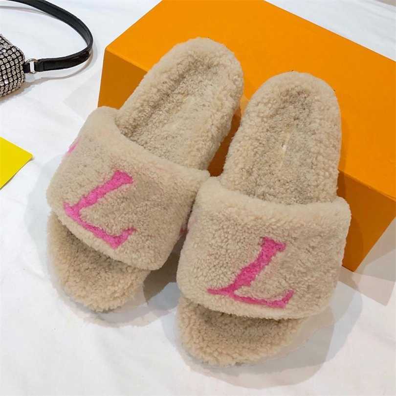 

Luxury Slide Designer Fashion Women Wool Sandals Warm Comfort Slippers Woman Slipper Shoes Autumn Winter Slides Scuffs Sandal Size 35-41 with box